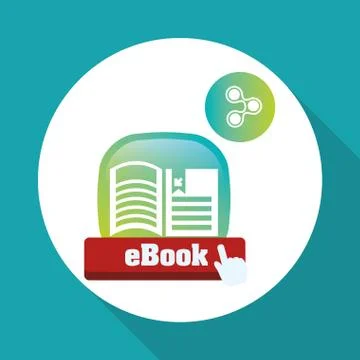 EBook  design. reading icon. White background Illustrazione stock