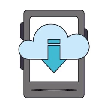 Ebook device with cloud computing Stock Illustration