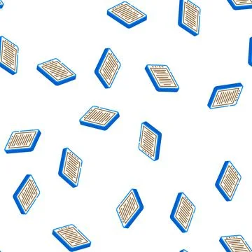Ebook device isometric icon seamless pattern 스톡 일러스트