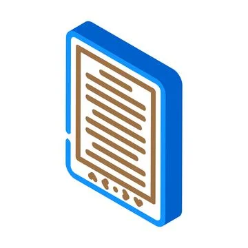 Ebook device isometric icon vector illustration Stockillustratie