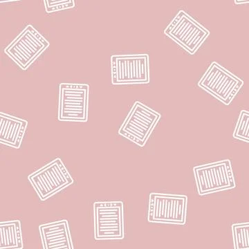 Ebook device line vector seamless pattern 스톡 일러스트