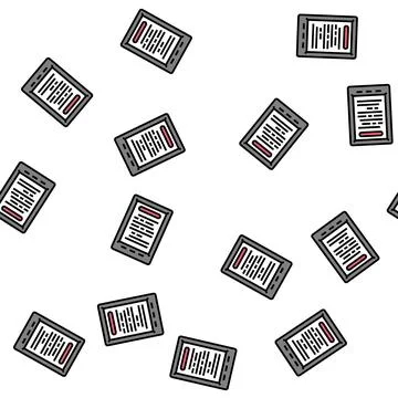 Ebook digital device vector seamless pattern Illustrazione stock