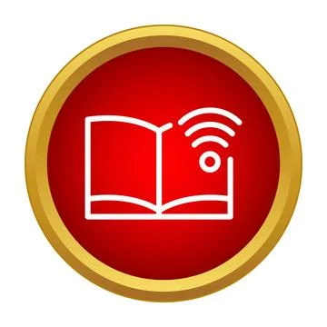 Ebook digital reading wireless content sharing icon button Stock Illustration