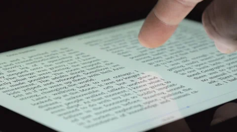Ebook Digital Touchscreen Tablet Stock Footage 33780380