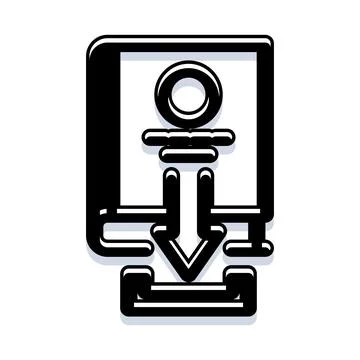 Ebook downloading process from digital library icon Stockillustratie