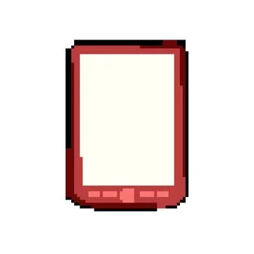 Ebook e-reader pixel art vector illustration Illustrazione stock