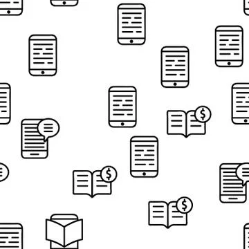 Ebook Electronic Tool Vector Seamless Pattern イラスト素材