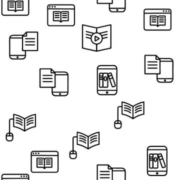 Ebook Electronic Tool Vector Seamless Pattern イラスト素材