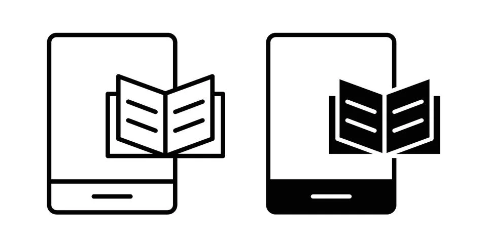 Ebook icon black vector isolated on white Stock Illustration