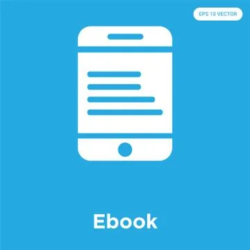 Ebook icon isolated on blue background Free Stock Illustration