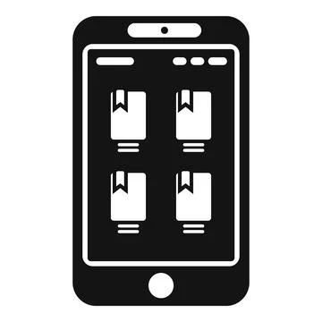 Ebook icon simple vector. Digital book Illustrazione stock