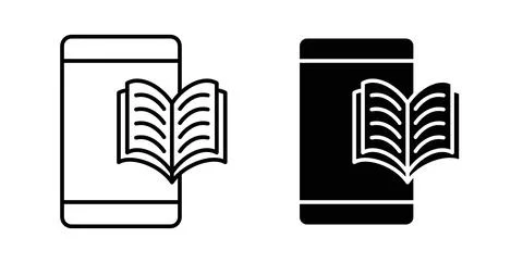 Ebook icon vector art Illustrations Stock Illustration