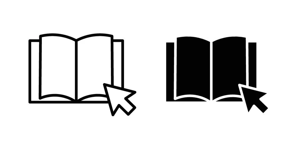 Ebook icon vector concepts, line and silhouette style Stock Illustration