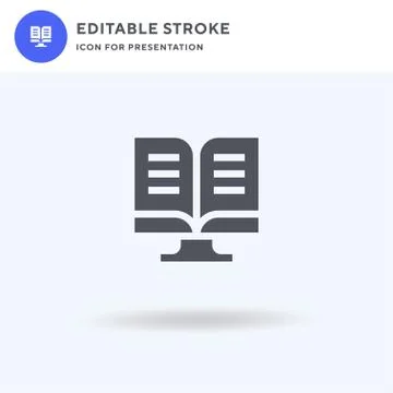 Ebook icon vector, filled flat sign, solid pictogram isolated on white, logo  Stock Illustration