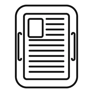 Ebook information study icon outline vector. Reading online book Stock Illustration