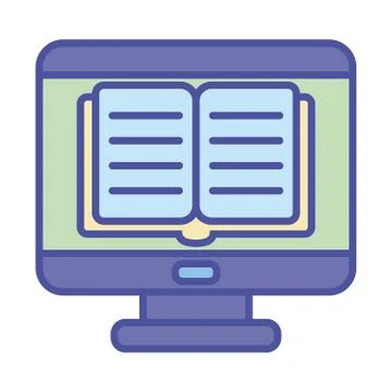 Ebook inside computer line and fill style icon vector design Stock-Illustration