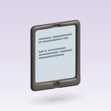 EBook isolated 3d vector icon. tablet 3d icon Illustrazione stock