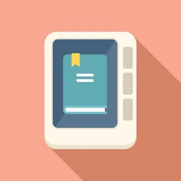 Ebook knowledge icon flat . Digital book Illustrazione stock