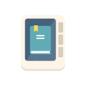 Ebook knowledge icon flat vector. Digital book Stock Illustration