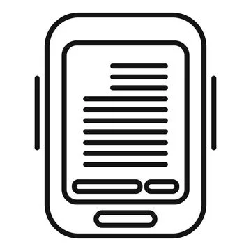 Ebook knowledge icon outline . Digital book Illustrazione stock