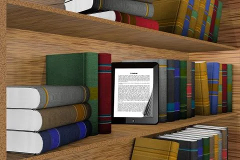 Ebook library shelf 스톡 일러스트