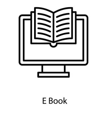 Ebook line icon vector Illustrazione stock