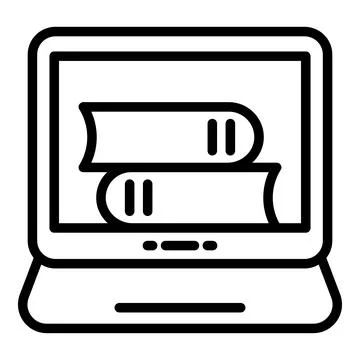 Ebook online stack icon, outline style Stock Illustration