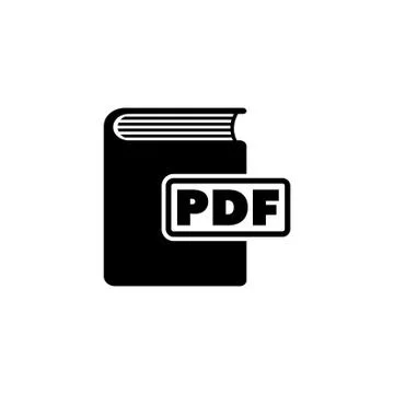 Ebook. PDF Book Flat Vector Icon Stock Illustration