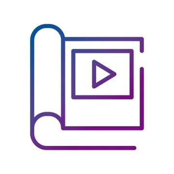 Ebook with play button video content gradient style icon Illustrazione stock