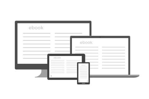 Ebook preview in Electronic Gadget. Vector Illustration Stock Illustration