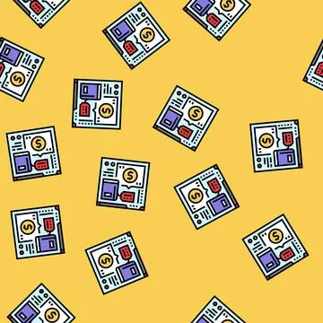 Ebook publishing vector seamless pattern 스톡 일러스트