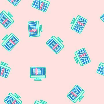 Ebook publishing vector seamless pattern Stock Illustration