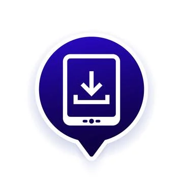Ebook reader icon, download book vector design Stock Illustration