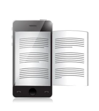 Ebook reader. smartphone illustration design over a white background Stock Illustration