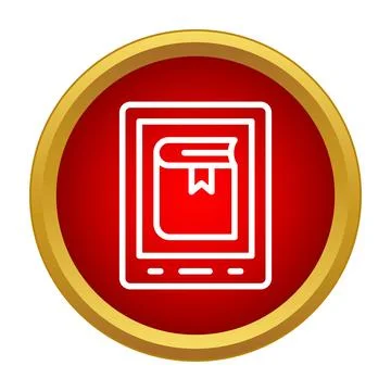 Ebook reading on digital tablet icon concept Stock Illustration