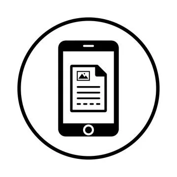 Ebook, reading, mobile, read icon. Black vector design. Stock Illustration