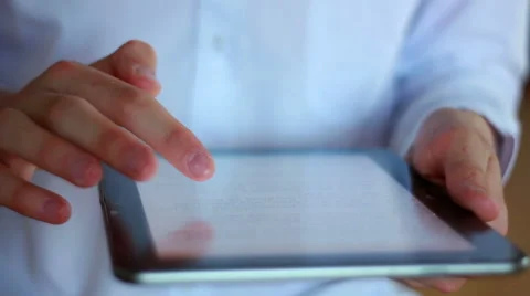 Ebook Reading Pages On Ipad Tablet Stock-Footage 40499729