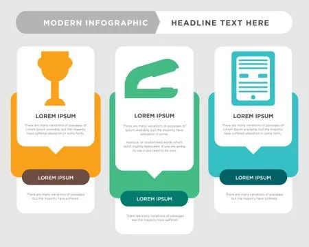 Ebook, Stapler, Trophy infographic Stock Illustration