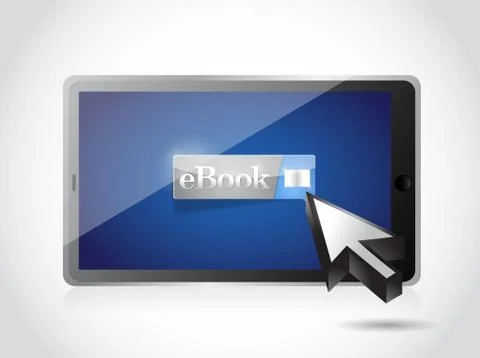 Ebook on tablet. illustration design over a white background Stock Illustration