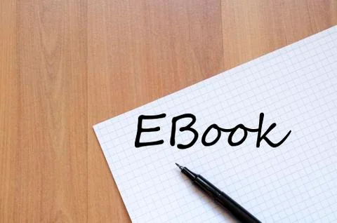 Ebook write on notebook Stock Photos