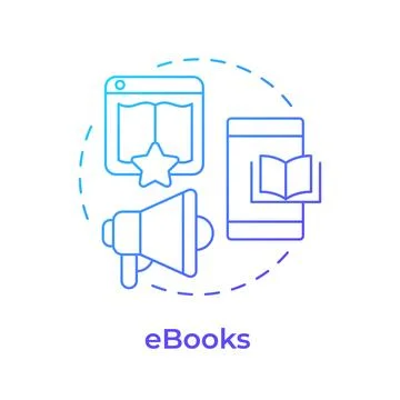 Ebooks blue gradient concept icon Stock Illustration