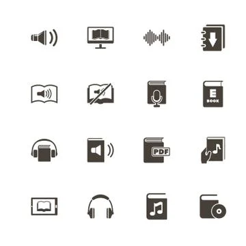 Ebooks - Flat Vector Icons Stock Illustration