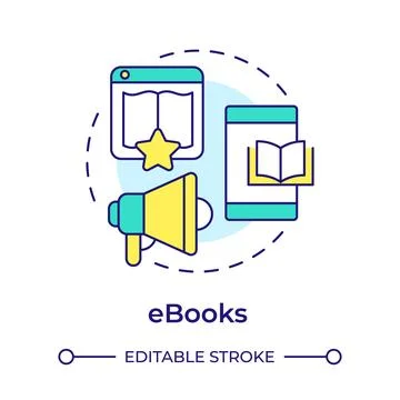 Ebooks multi color concept icon Stock Illustration