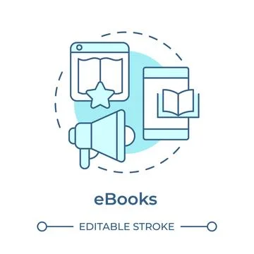 Ebooks soft blue concept icon Stock Illustration
