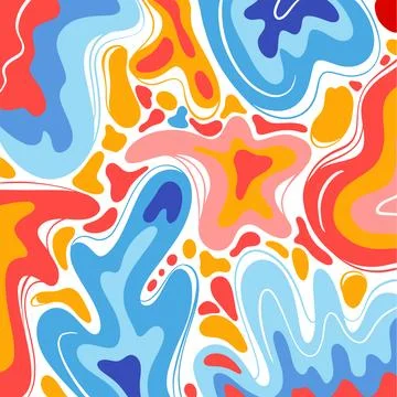 EBRU DESIGN Flat Abstract Organic Shapes Vector Wallpaper Stock Illustration