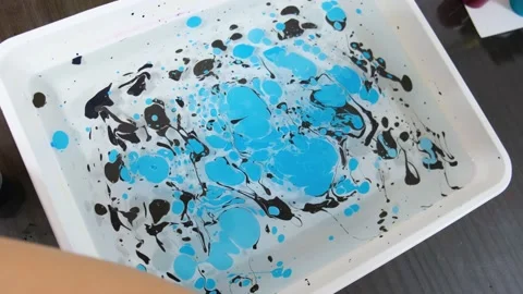 Ebru drawing on water. 動画素材 170995761