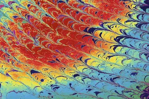 Ebru marble conch effect surface pattern design for print Stock Illustration