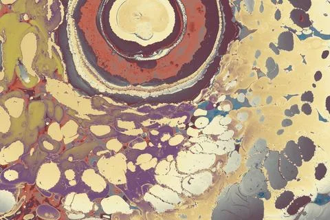 Ebru marble conch effect surface pattern design for print Stock Illustration