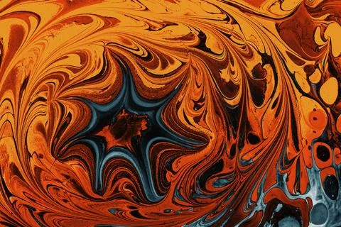 Ebru marble conch effect surface pattern design for print Stock Illustration
