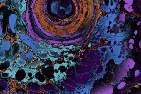Ebru marble conch effect surface pattern design for print Stock Illustration